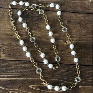 Crystal and pearl necklace